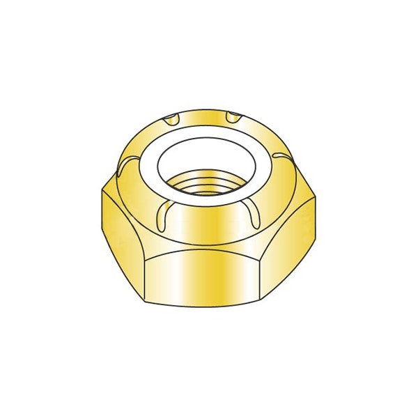 Newport Fasteners Nylon Insert Lock Nut, 1/2"-20, Steel, Yellow Zinc, 800 PK 301413 - main